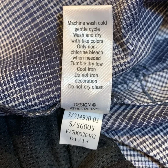 Athleta Tulum stretch nylon skirt skort navy gray plaid 8 - Picture 14 of 14